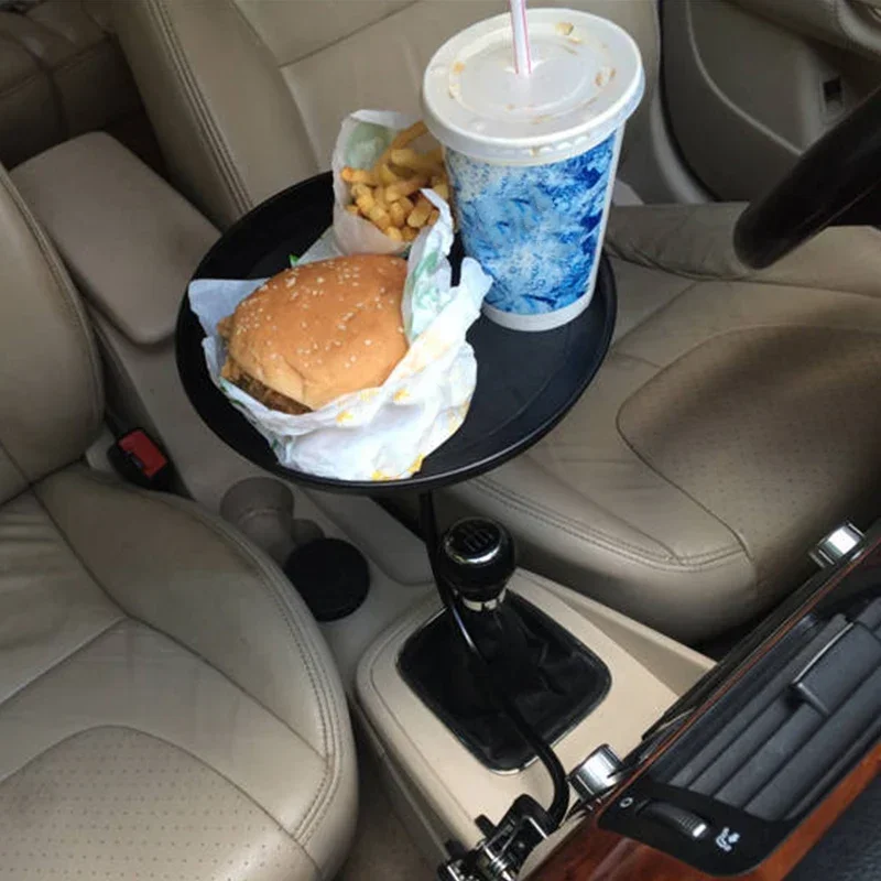 

Adjustable Car Food Tray Clamp Bracket Multifunctional Drink Coffee Bottle Organizer Dining Table Car Cup Holder Swivel Tray