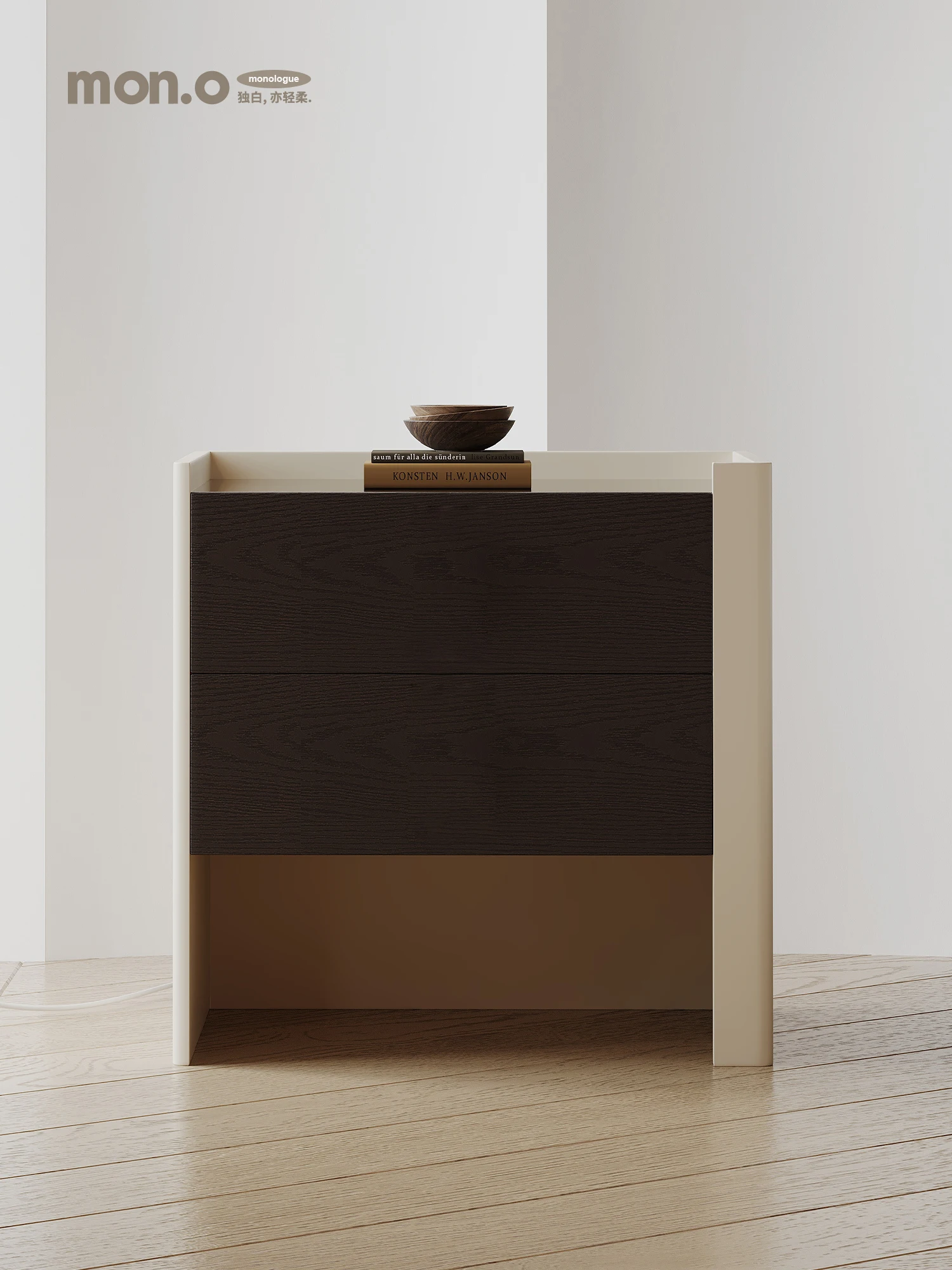 Bedside cabinet, light and luxurious, minimalist, modern bedroom, bedside storage cabinet, Italian minimalist designer, silent