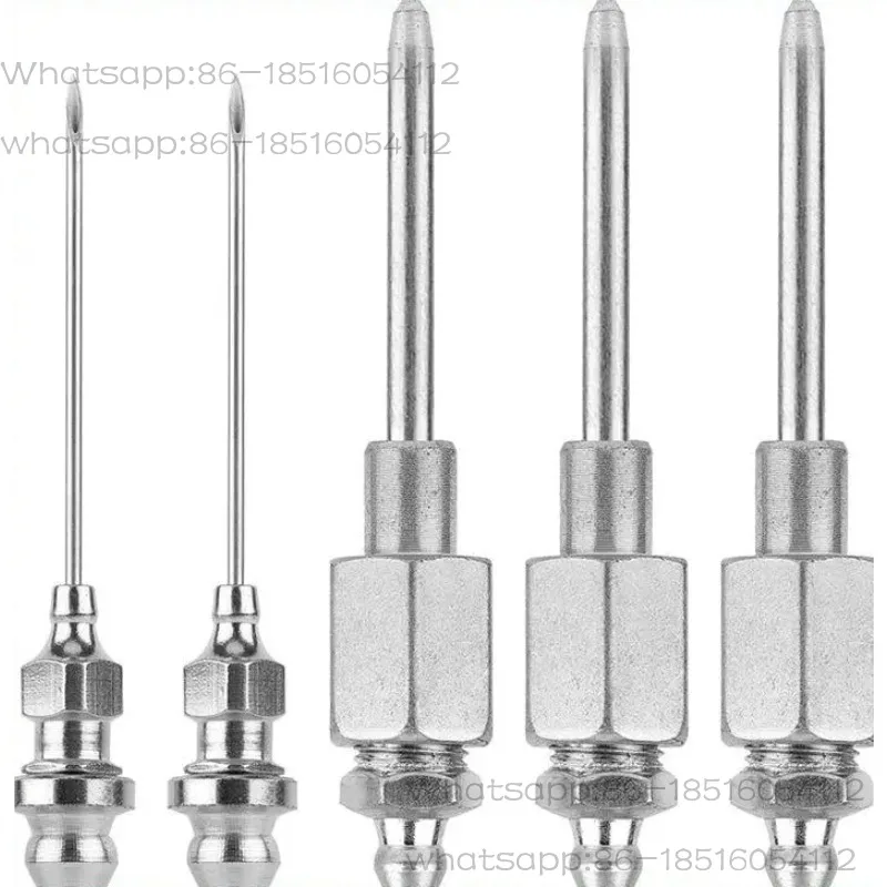 5Pcs Grease-Gun Needle Nozzle Kit,3 Grease-Gun Needle Dispensers&2 Injector Needles,Greasegun Tip Adapter Fitting Tool