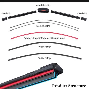 J/U 型鉤汽車擋風玻璃雨刷片通用軟雙層橡膠前擋風玻璃 14 10 最佳銷售 三葉雨刷片 - №5