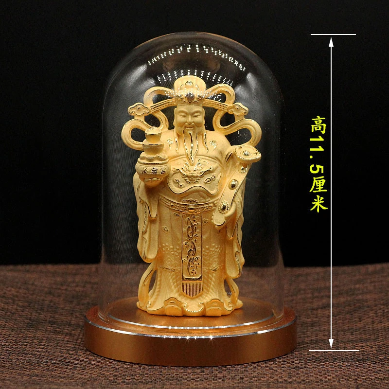 Velvet sand gold, Wen God of Wealth - Zhao Gongming, Buddha statue ornaments, metal base, handicraft decorations