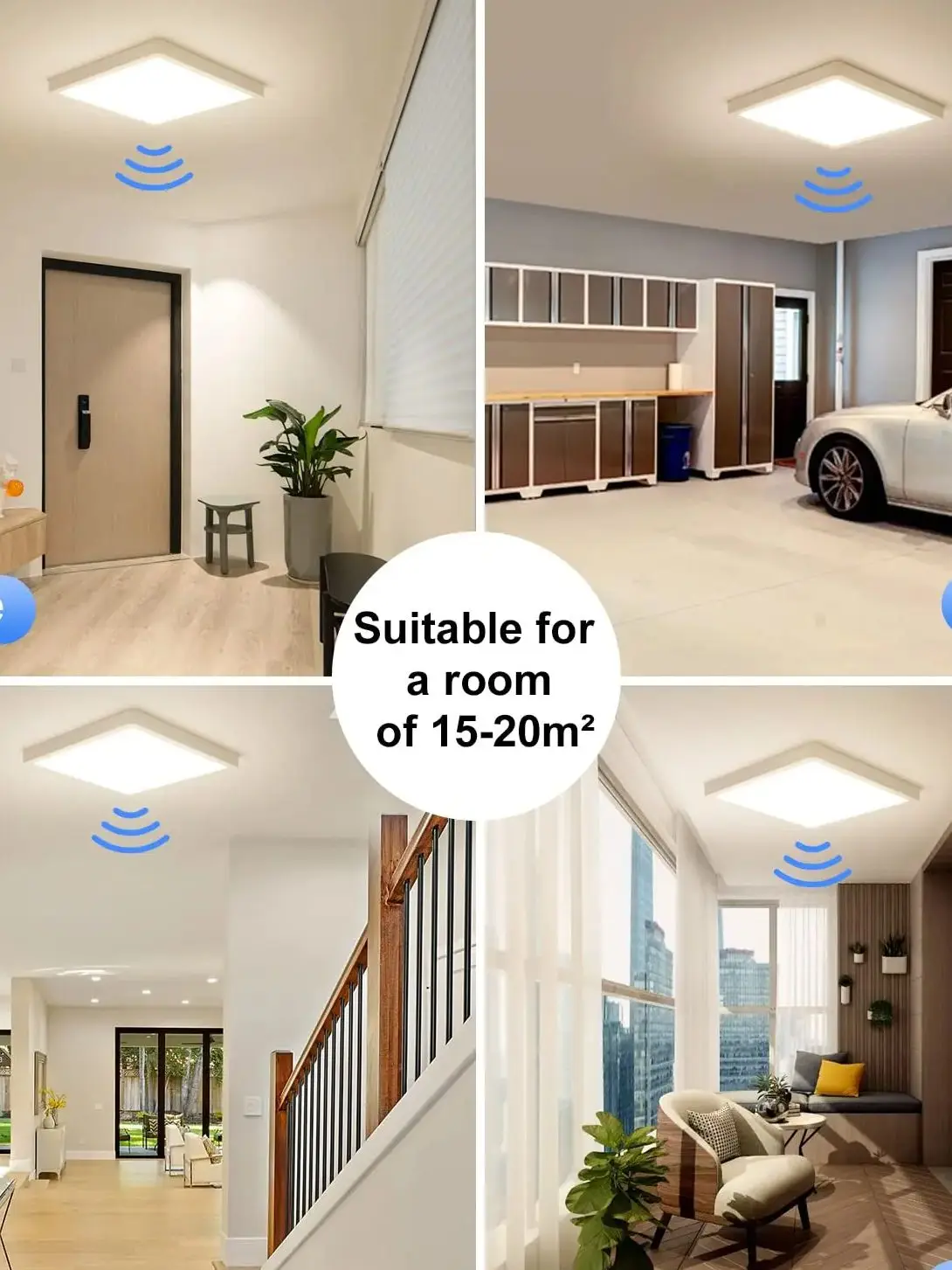 18 W LED-Deckenleuchte mit Radar-Bewegungsmelder, 1800 lm, 4000 K, IP44, flache Lampe für Flur, Treppen, Balkon, Garage