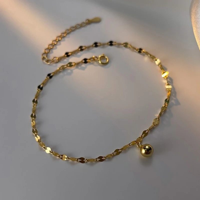 Minimalist Silver Color Anklet Bracelet On The Leg Fashion Beads Girls Anklets Barefoot For Women Leg Chain Beach Foot Jewel