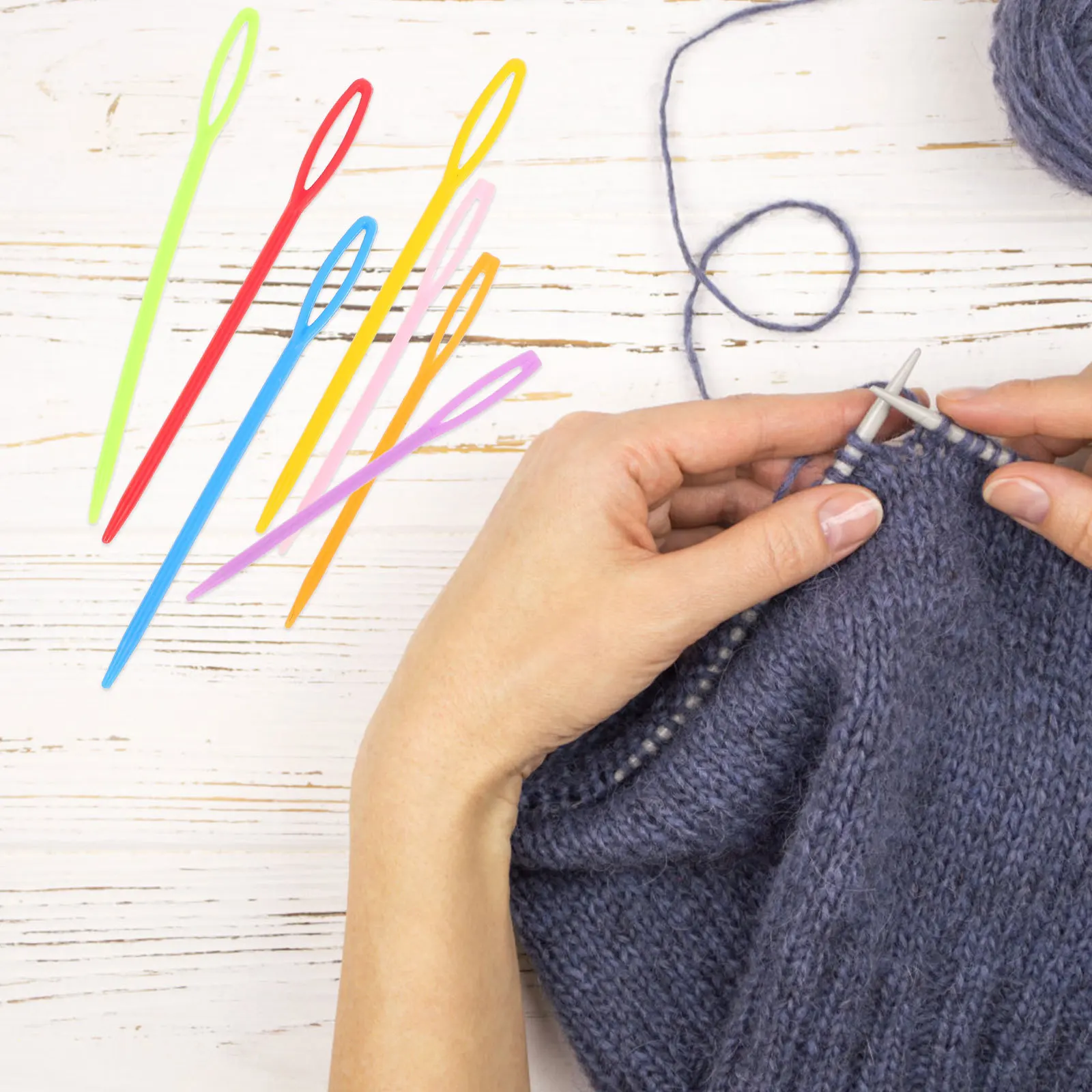 

40Pcs Large Eye Plastic Sewing Needles 7Cm 9Cm Safe Kids Needlework Crafts Threading Knitting Weaving Tools Plastic Needles