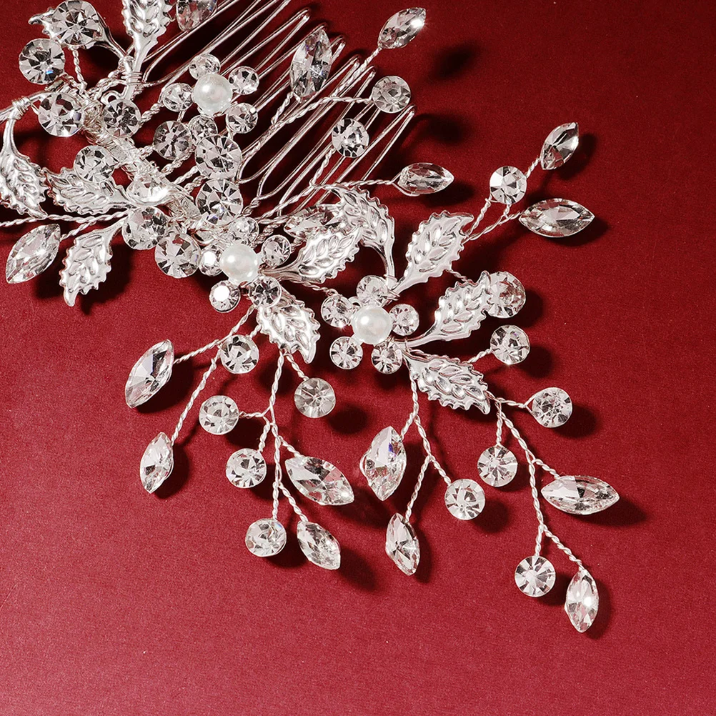 

1Pcs Pearl Rhinestone Flower Shape Bridal Hair Comb Elegant Wedding Headdress Fashion Hair Accessories Wedding Headdress