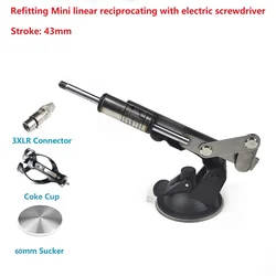 Opposite Side Of Standard Hexagonal Electric Screwdriver Head 6.35mm Refitted Mini Linear Reciprocating Mechanism Stroke 43mm