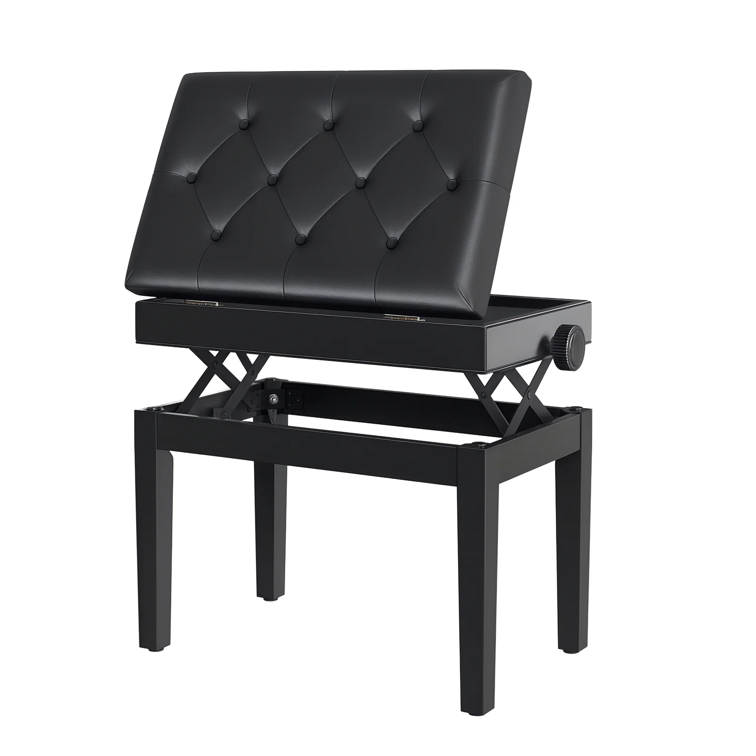 HOMCOM Banco de Piano Taburete Piano con Espacio de Almacenamiento Altura