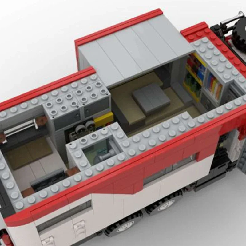 เมืองรุ่นรถ Moc อาคารอิฐคลาสสิก V10 Camper เทคโนโลยี Modular Blocks ของขวัญของเล่นคริสต์มาส DIY ชุดประกอบ