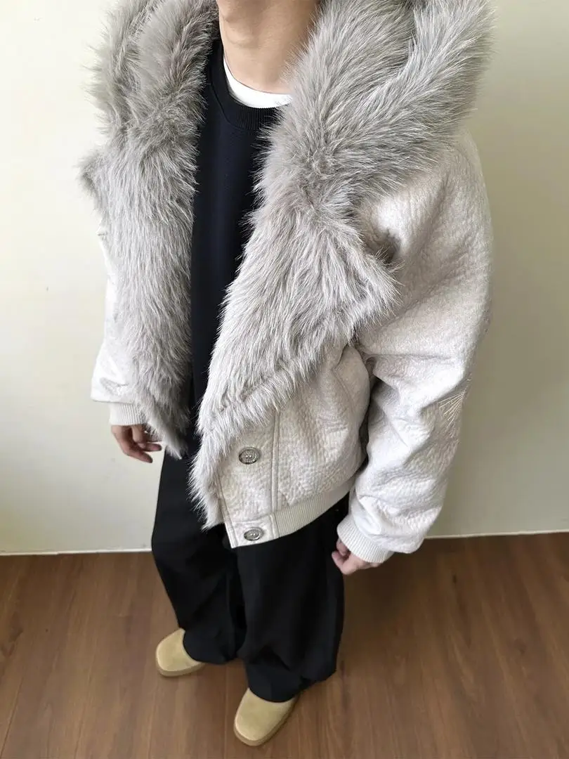 Men Women 2025 Autumn New Trendy Thick Loose Comfort Jackets Handsome Long Sleeve Solid Color Coats Button Decoration Warm Tops