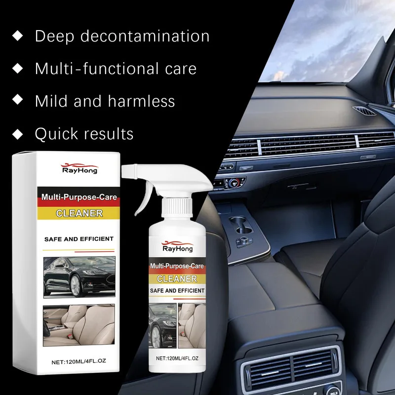 

Car Multi Function Care Foam Cleaner Leather Seat Interior Steering Wheel Stain Removal lean Car Leather Interior Easily