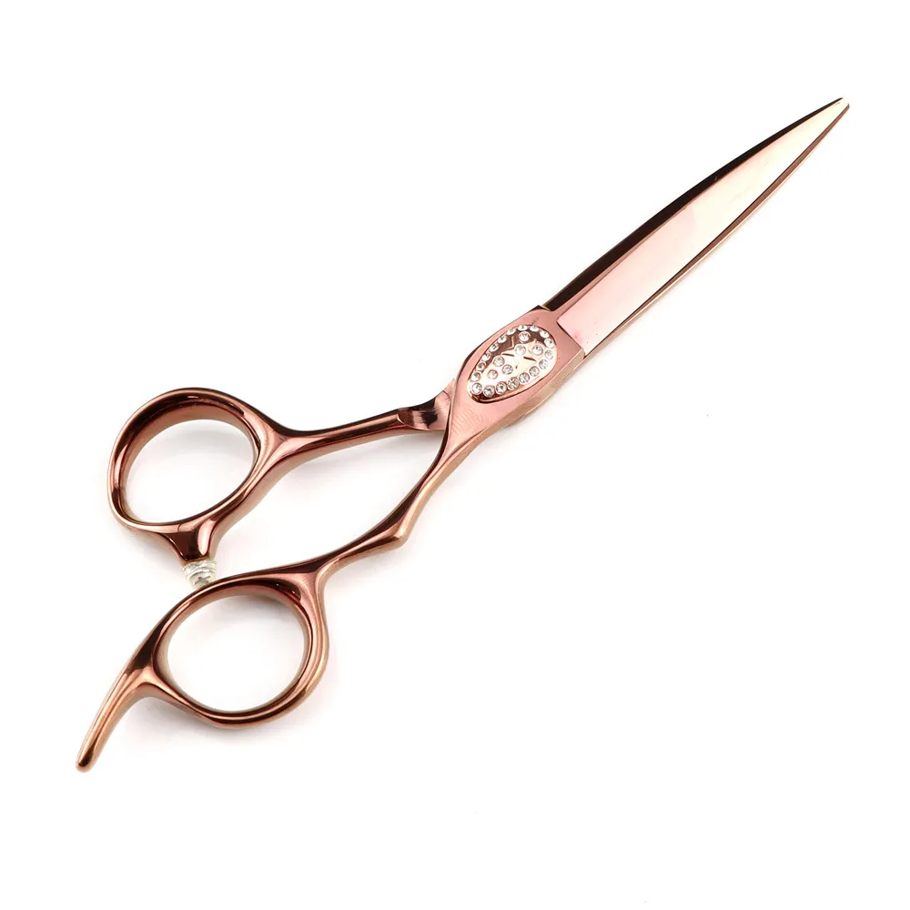 Professional JP440C steel 6 \'\' Gem scissor Bronze hair scissors haircut thinning barber hair cutting shears hairdresser scissors