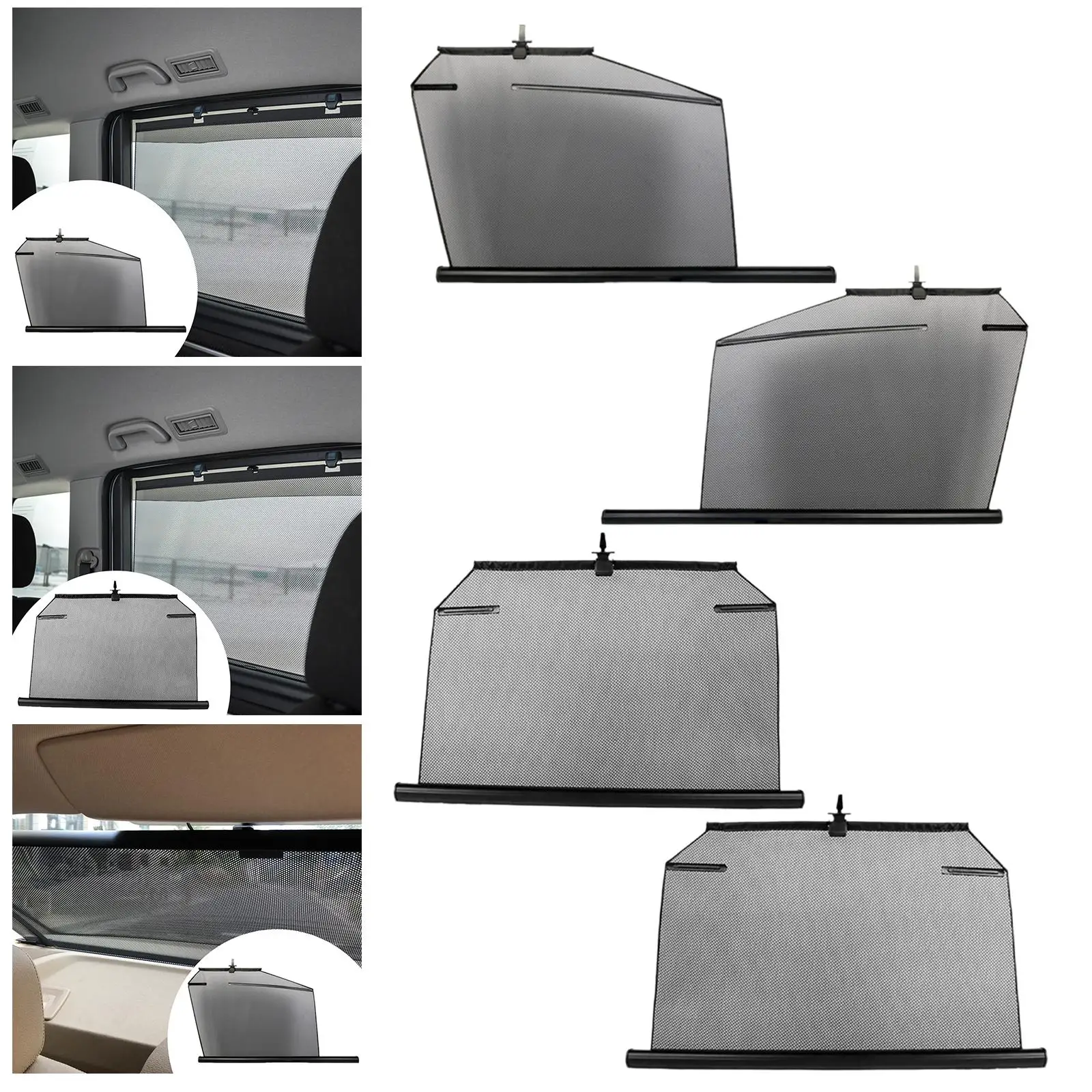Car Window Shade Universal Adjustable Multipurpose Convenient Installation Privacy Protection Sun Visor Side Window Curtain