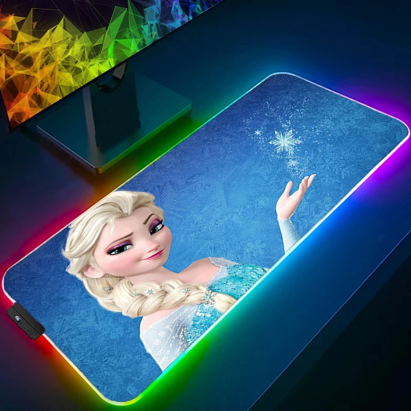 لوحة ماوس كبيرة RGB حافة قفل Kawaii فروزن سرعة الكمبيوتر للاعبين الرياضات الإلكترونية الخلفية لوحة مفاتيح الكمبيوتر المحمول LED xxl لوحة الماوس #3