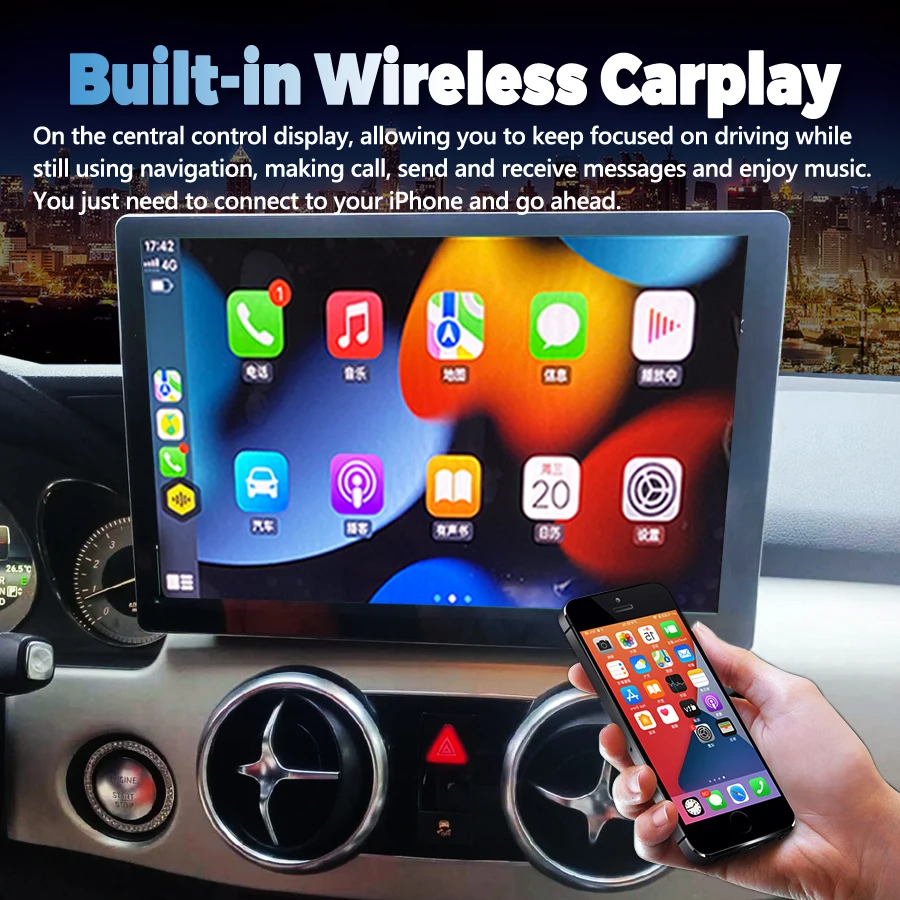 カーマルチメディアプレーヤー,13.3インチ,ベンツ,Android 14,CarPlay,自動,GPS,ステレオ,ベンツ,glk, glk200, glk260, glk300, glk350,x204
