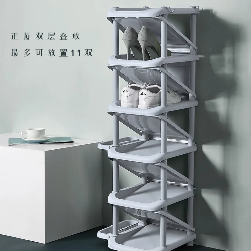 Plastic Storage Shoe Rack Dormitory Artifact Shoe Holder All-in-one Home Shoe Storage Rack Storage Cabinet Space Saving