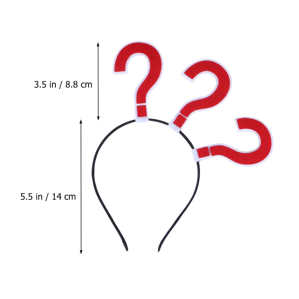 Red Question Mark Shaped Headband Hair Loop Clip Accessory for Women Birthday Christmas Party Garden Event Creative
