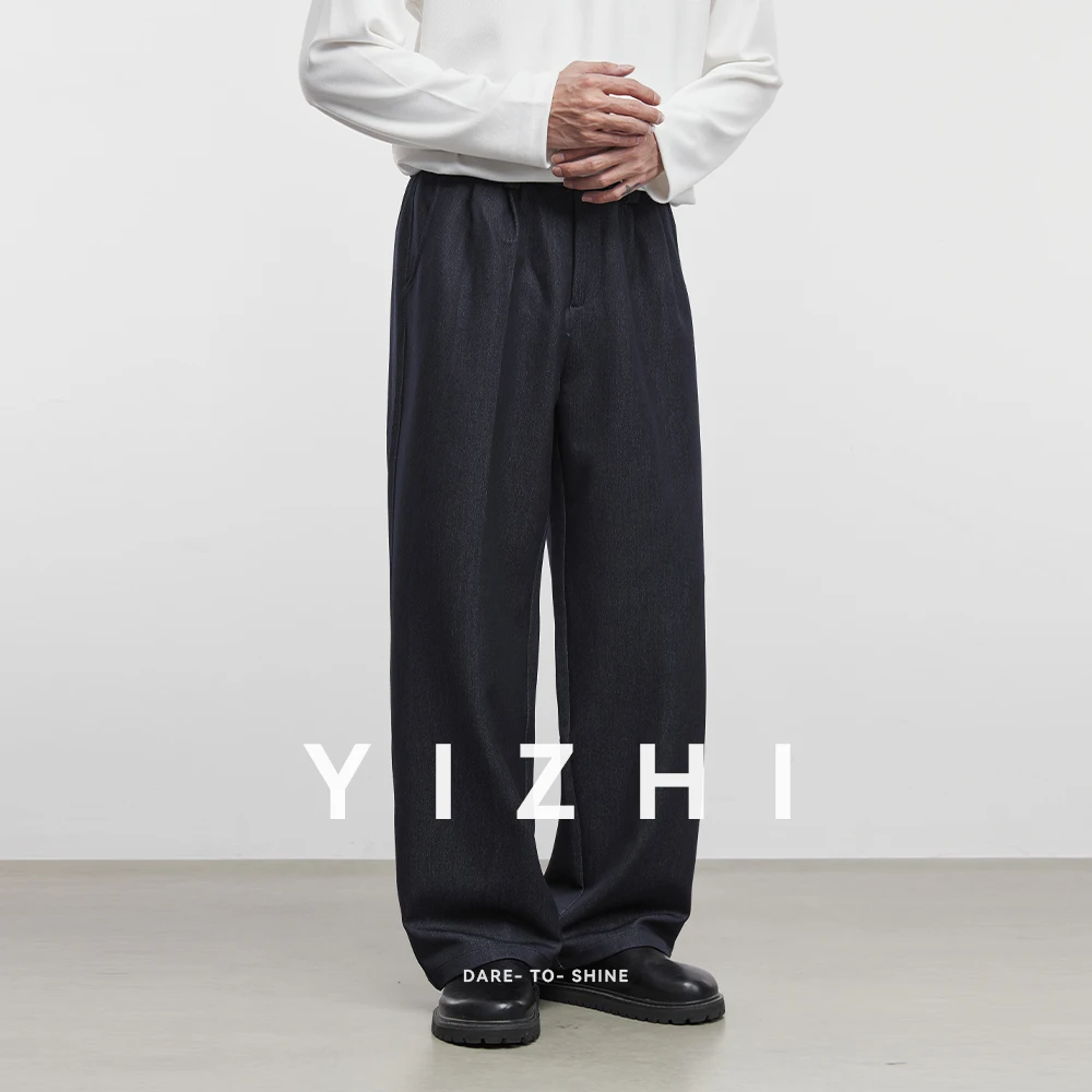 Men's Fashion Casual Pants 2025 Autumn New American Commuter High Street Retro Loose Wide Leg Pants Men's Casual Suit Pants