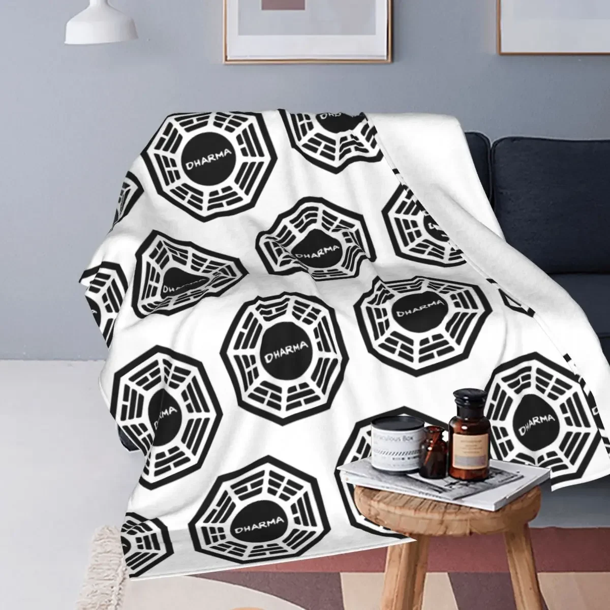 Dharma Initiative 1977 Tv Show Lost Blanket Fleece Winter Breathable Lightweight Thin Throw Blanket for Sofa Travel Rug Piece