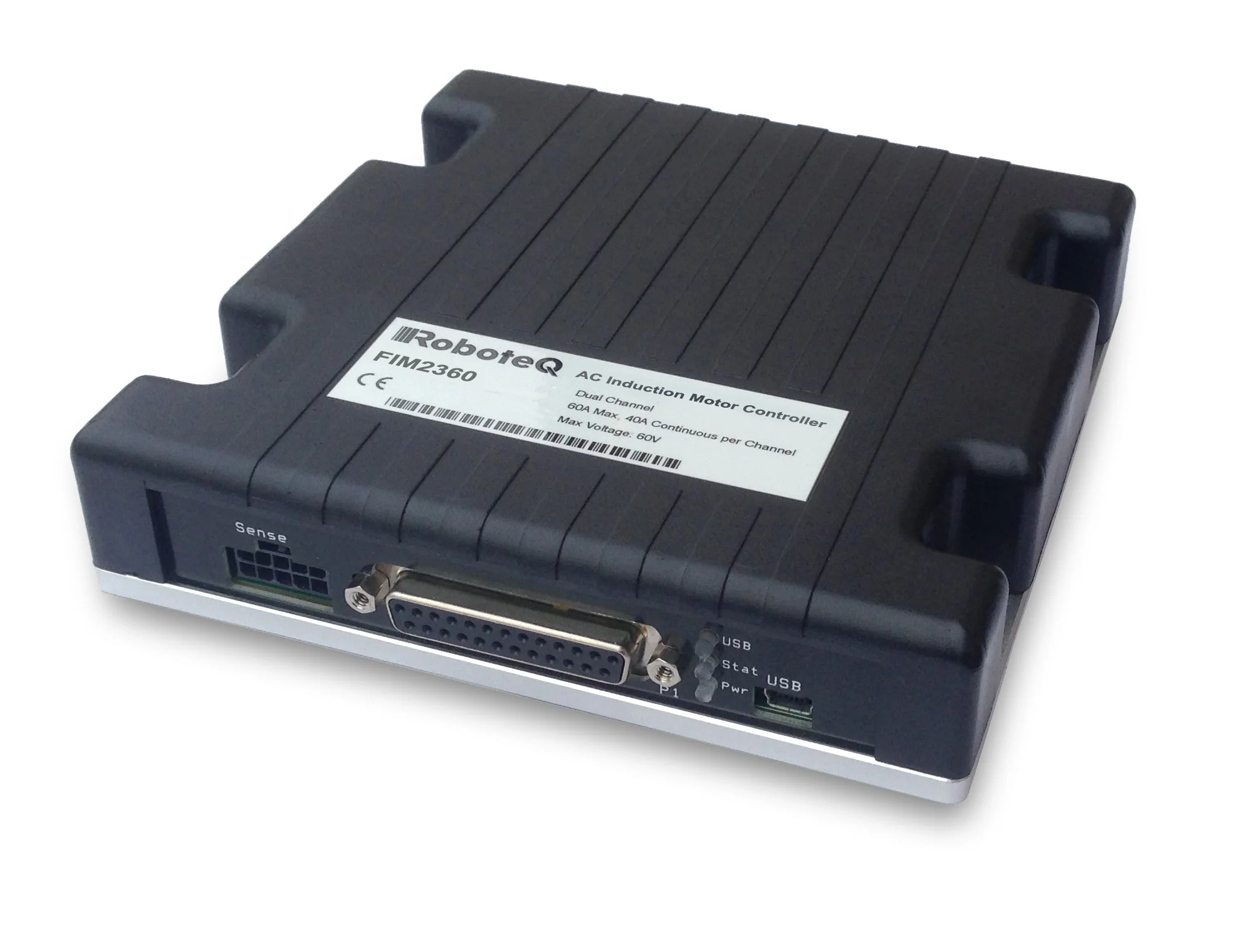 120A 60V Brushed DC Motor Controller, Single Channel USB, CAN, 8 Dig/Ana IO, Cooling Plate with ABS Cover
