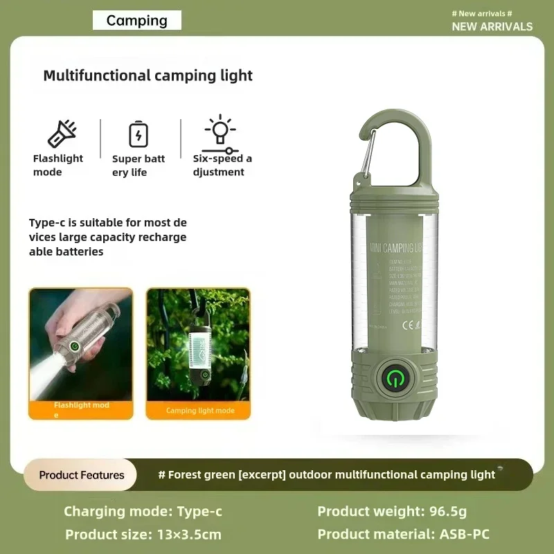 Multifunktionale Outdoor-LED-Campingleuchten für den Außenbereich, wiederaufladbare Taschenlampen, tragbare Nachtlichter, wasserdichtes Reisezeltlicht