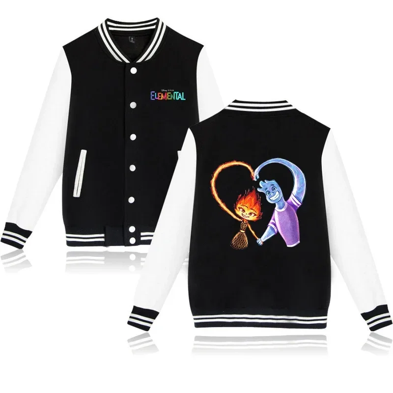 Elemental Women Men Autumn Baseball Coat Cartoon Kid Streetwear Harajuku Bomber College Jacket