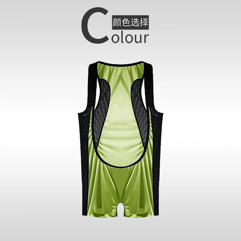 حار ارتداءها الساخن بذلة رقيقة جدا شفافة ضيق الملاكم السراويل الجليد الحرير الرجال I على شكل سترة الصدر ملابس داخلية