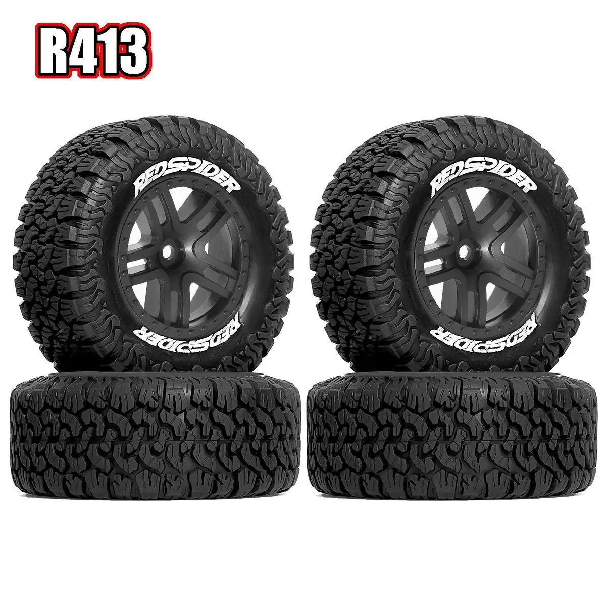 

RC Short Course Tires for 1/10 Scale Model Car, 12mm Hex Hub, R413 Upgrade Parts