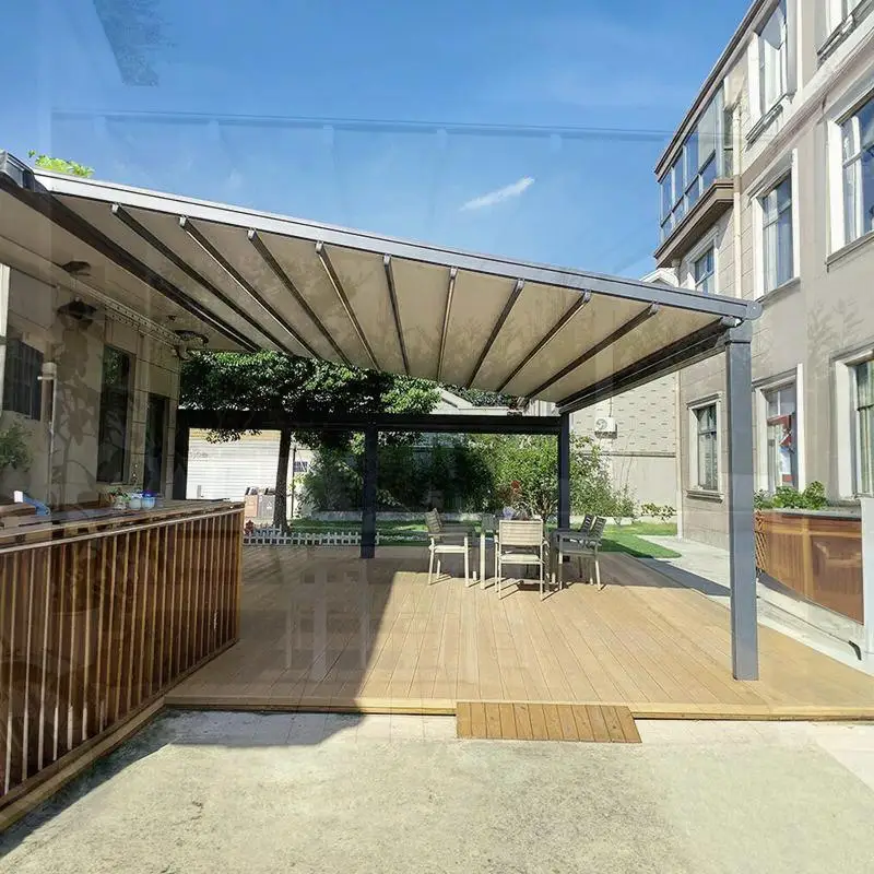 Outdoor Automatic Retractable Gazebo and Pergola Systems Ideal for Patio Restaurant and Garden Retractable Canopy Pergola
