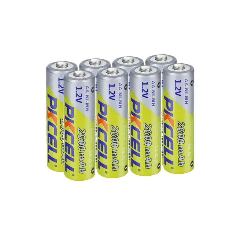 PKCELL 2600mAh 1.2V AA Rechargeable Batteries Ni-MH AA Rechargeble Battery with AA Battery Box for Camera Anti-dropping Toy Car