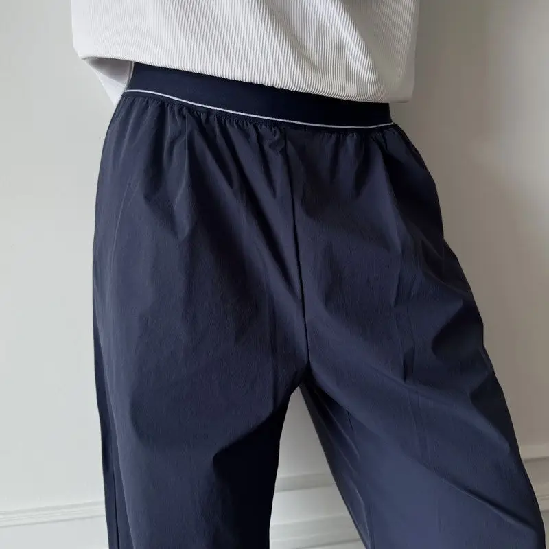 Fashion 2026 New High-waisted Pants Men's Spring Summer Elastic Quick-drying Outdoor Sports Cool Solid Color Casual Pants Men
