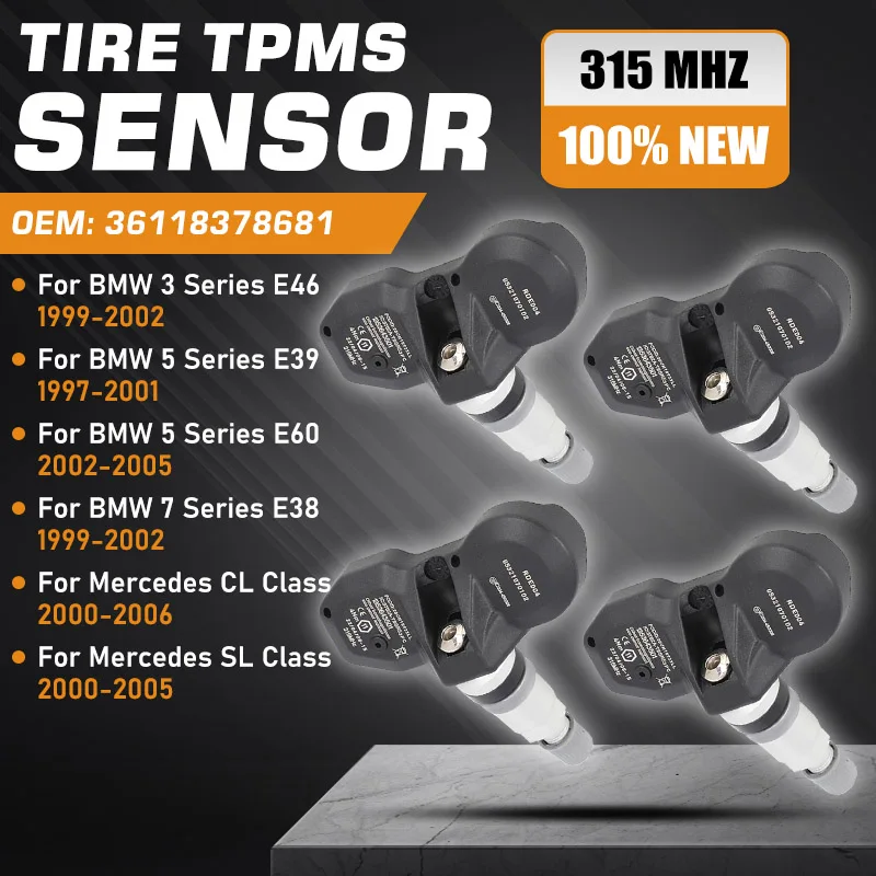 

For BMW 3 Series E46 7 Series E38 1999-2002 TPMS BMW 5 Series E39 E60 1997-2005 Mercedes CL C215 SL R230 Tire Pressure Sensor