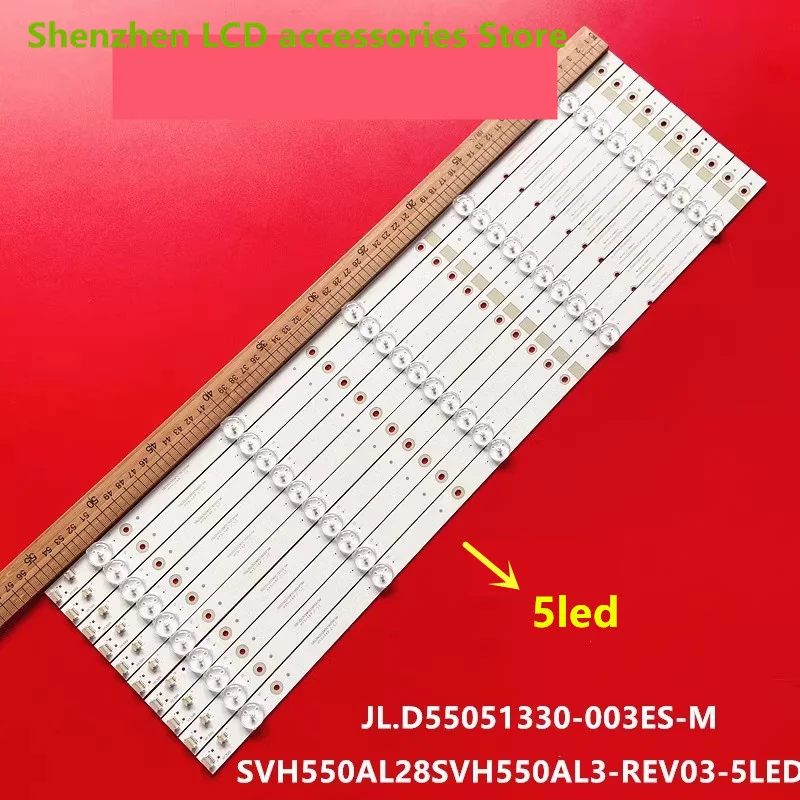 10 ชิ้น/ล็อตสำหรับHisense 55 นิ้วบาร์LCD TV Backlightบาร์Hisense _ 55_HD550DU-E31_10X5 56 ซม.5LED 100% ใหม่