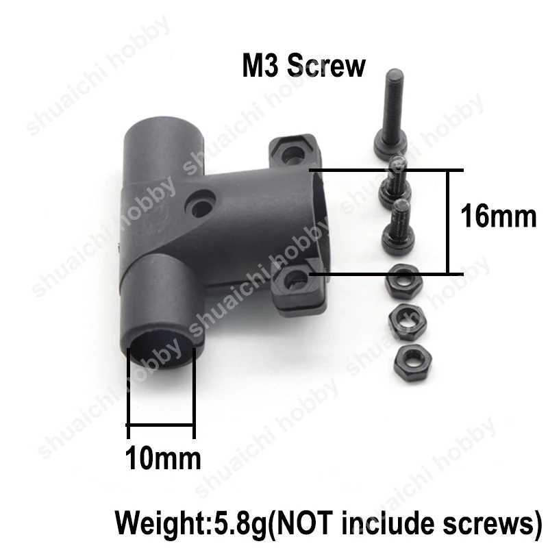 Adaptateur de train d'atterrissage à base de fibre de moteur, joint en T, diamètre 10mm, 15mm, 20mm, tube d'amortissement en éponge pour cadre S500, S550, Tage, X6, X500, X550, 16mm