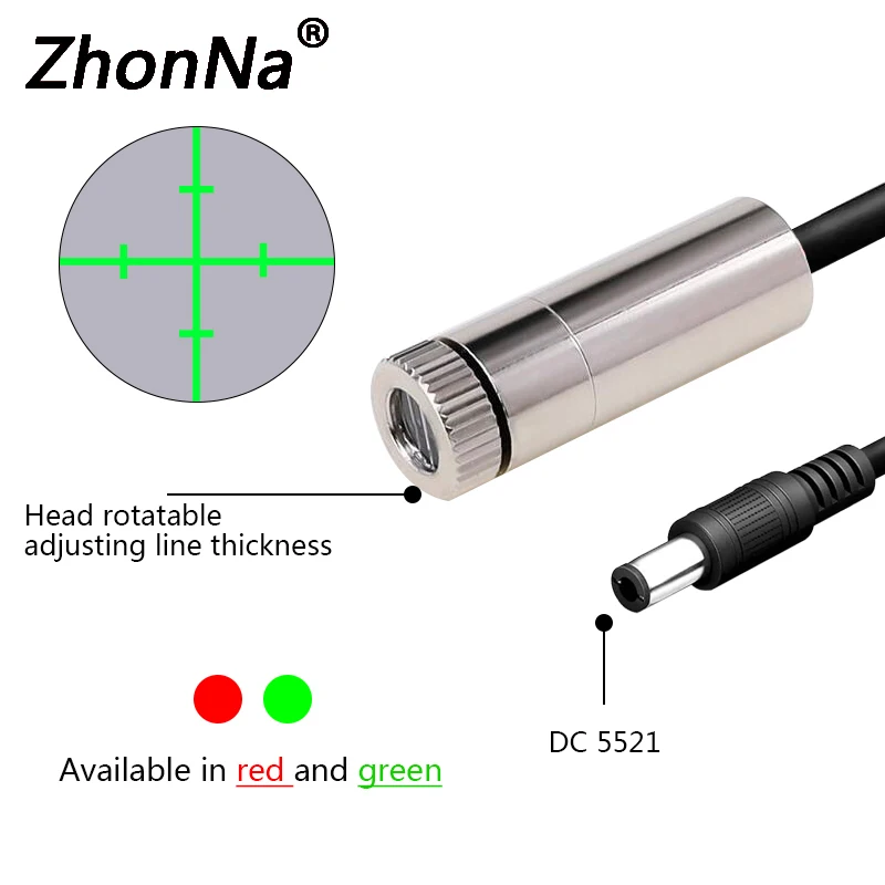 520nm Green DC Line Glass Lens With Graduated Cross Line Laser Module, Adjustable Diode, Lndustrial Diameter 12mm Optical Lnstru