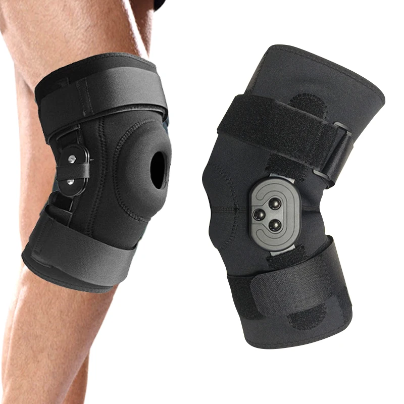 Hinged Knee Brace Adjustable Knee Support with Side Stabilizers of Locking Dials for Knee Pain Arthritis ACL PCL Meniscus Tear