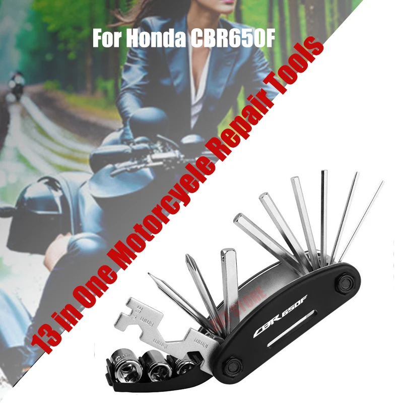 

For Honda CBR650F 13Pcs Motorcycle Bike Tools Repairing Set 13 In 1 Motorcycle Repair Tool Kit for Home Outdoor Travel Camping S