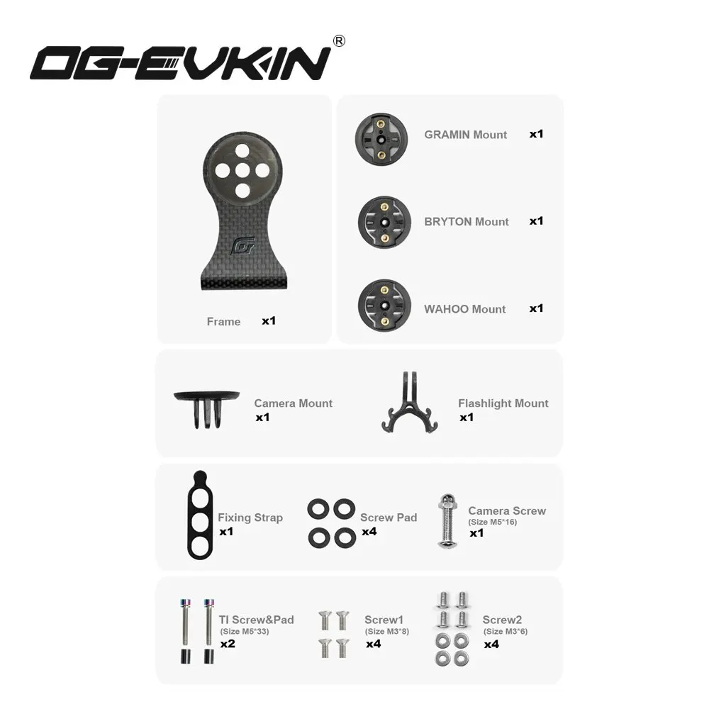 OGEVKIN Bike Stem Extension Carbon Computer Mount Holder Rack for GPS/Cycling Computer/Camera/Light Bicycle Accessories 3K Black