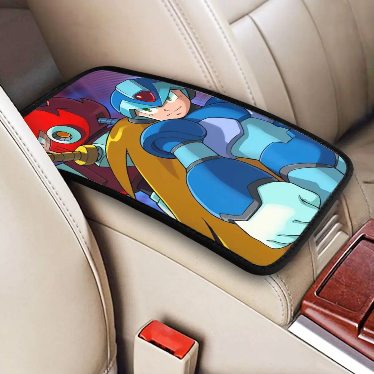 

Mega Man Car Accessories Car Handrail Box Cushion Custom Print Non-slip Car Armrest Cover