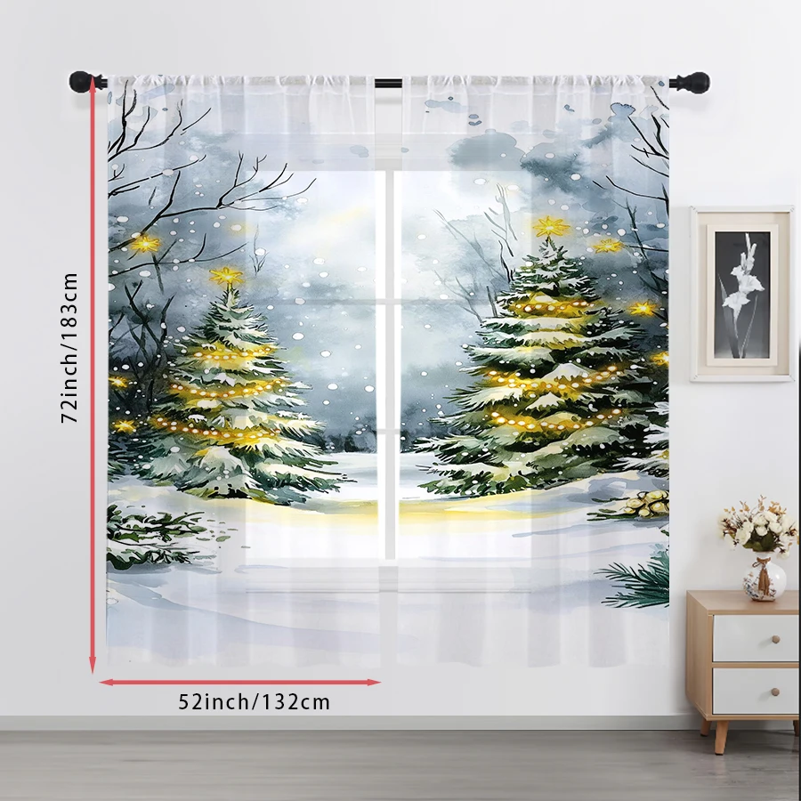 2 rideaux transparents à impri - Home Decor Lighting Tree avis et prix