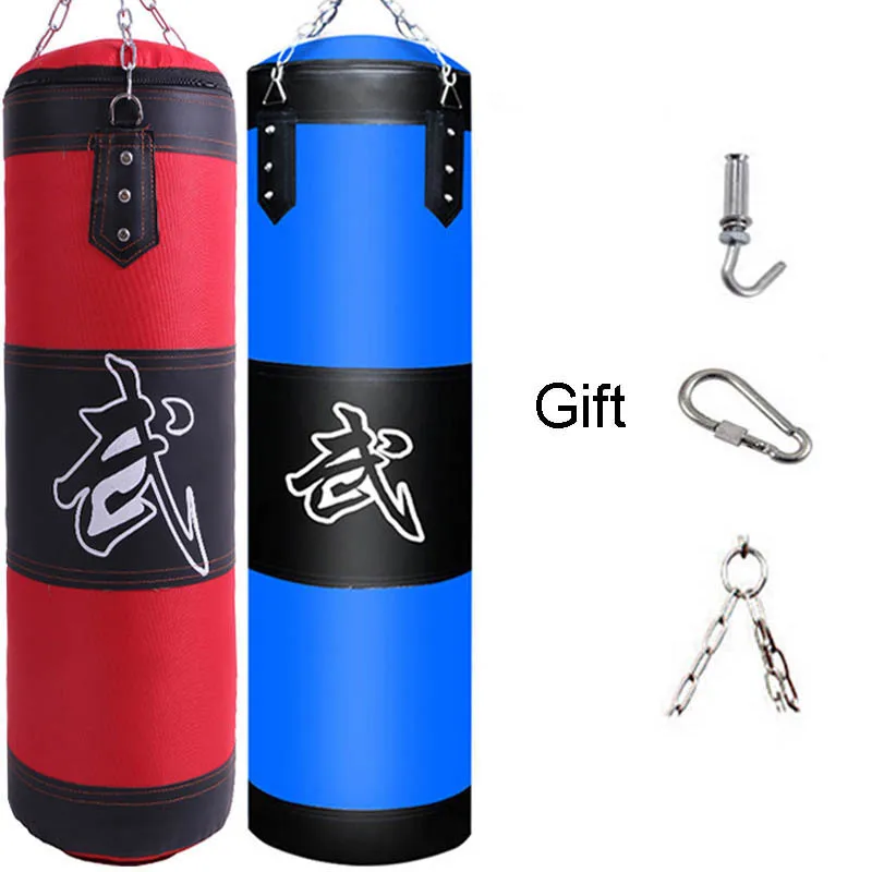 Punch Sandbag Durable Boxing Heavy Punch Bag With Metal Chain Hook Carabiner Fitness Training Hook Kick Fight Karate Taekwondo