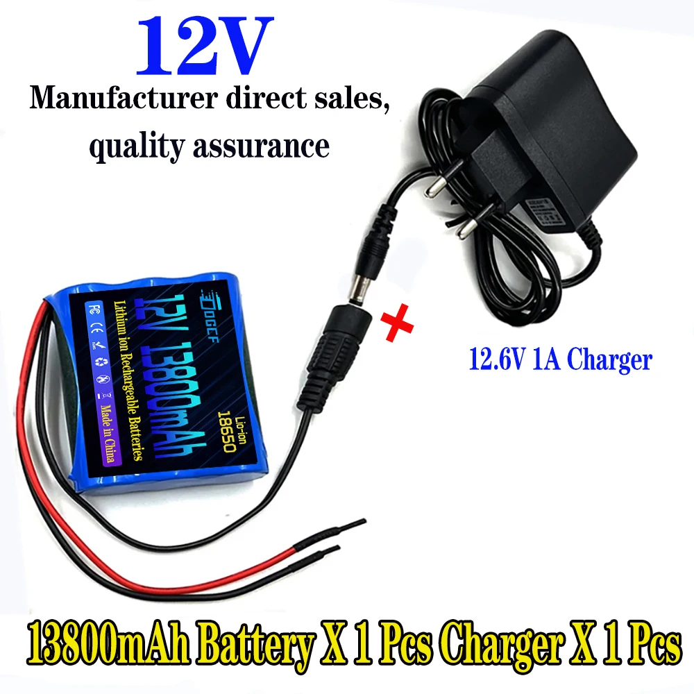 Upgrade 12V 13800mAh lithium-ion Battery pack For Monitor Ups CCTV Camera battery 18650 3S1P 12.6V accessories