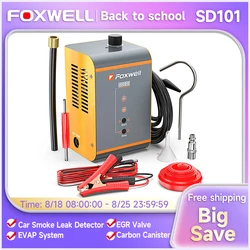 FOXWELL SD101 Samochodowy wykrywacz nieszczelności dymu Turbo EVAP Lokalizator nieszczelności rur Analizator Samochodowy generator nieszczelności podciśnienia Narzędzie diagnostyczne