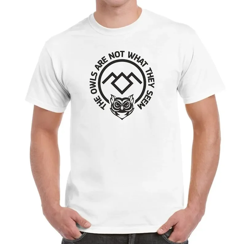 Twin Peaks Inspired The Owls Are Not What They Seem T-Shirt Retro Black Lodge T Shirt David Lynch TV Series Graphic Tee