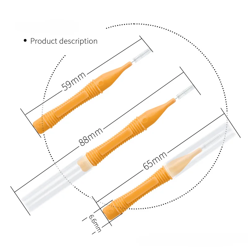 10 ชิ้น/ล็อต Interdental แปรงทันตกรรมไหมขัดฟันฟันทําความสะอาดช่องปากไม้จิ้มฟันชุด 0.4-1.5 มม.เครื่องมือทําความสะอาดฟันทันตกรรมจัดฟันแปรง