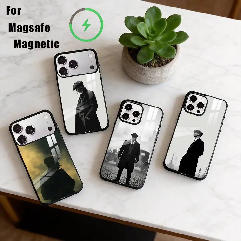 

P-Peaky Blinders Phone Case For iPhone17,16,15,14,13,12,11 Plus,Pro Magnetic For Magsafe Wireless Charging