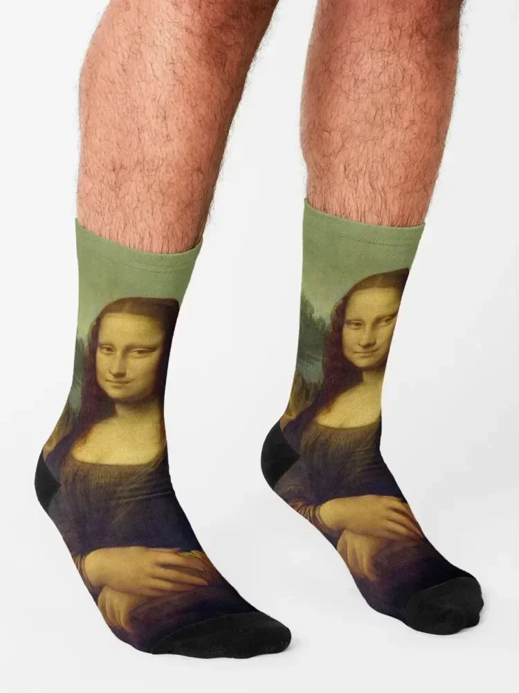 MONA LISA DAVINCI PAINTING LA JOCONDE classic italian painter famous woman vintage style medieval women Socks