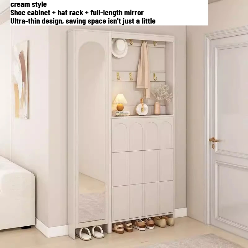 Living Room Shoe Cabinet Hanging Clothes Hat Rack Ultra-thin Shoe Rack Shoemaker Entrance Hall Storage Locker Hotel Furniture