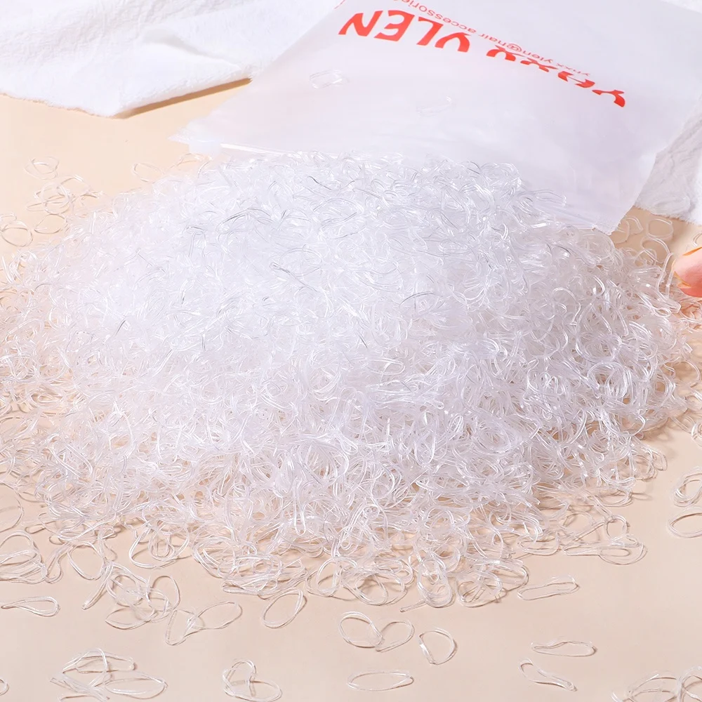 1000 Stücke Mädchen Einweg Elastische Haarbänder Bunte Scrunchie Gummiband Pferdeschwanzhalter Kinder Haarschmuck Haargummis