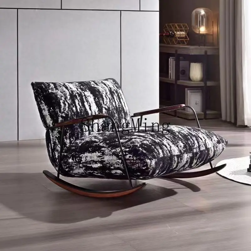 

CL Retro Light Luxury Single Recliner Rocking Chair for Home Living Room Balcony Sofa Leisure Lazy Chair