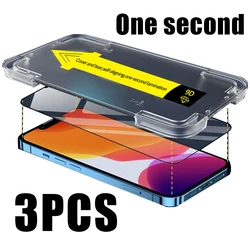 3PCS Automatic Alignment Protective Film iPhone 14 13 12 11 Pro Max For iPhone X XR Xs Max  8 7 14 Plus 13 12 Mini Glass